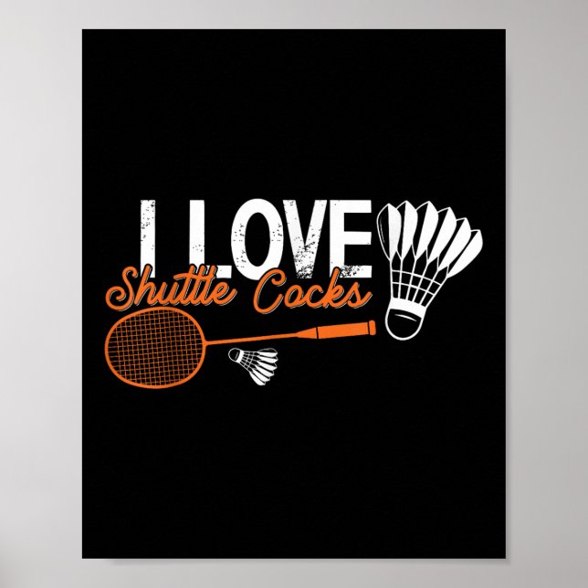 Poster Humor de Badminton Engraçado Smash Shuttle Birdie  (Frente)