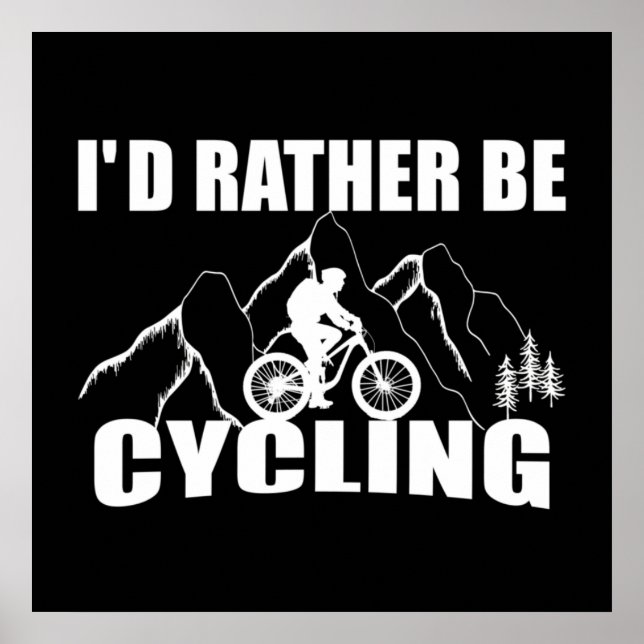 Poster Humor de Bicicleta de Montanha - Ciclismo Divertid (Frente)