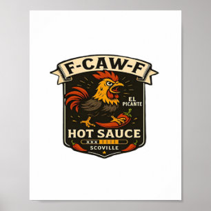 Poster Humor de Corvo Engraçado Gótico F-Caw-F
