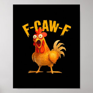 Poster Humor de Corvo F-Caw-F Gótico Divertido Retro Lega