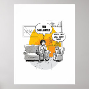 Poster Humor de Gato Introvertido Oprimido Meme Relacioná