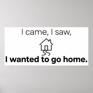 Poster Humor de Introvertido Cheguei Vi Quis Ir Para Casa