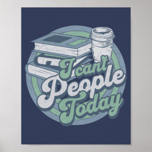 Poster humor de introvertido vintage não posso pessoas ho