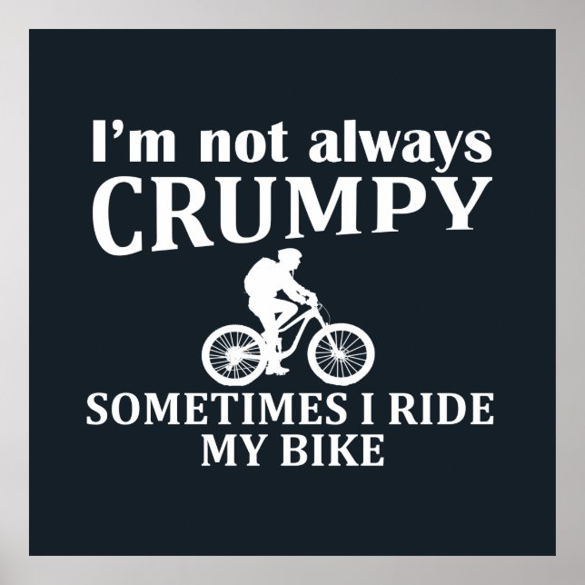 Poster Humor de MTB Mountain Biking Citação Engraçada de  (Frente)