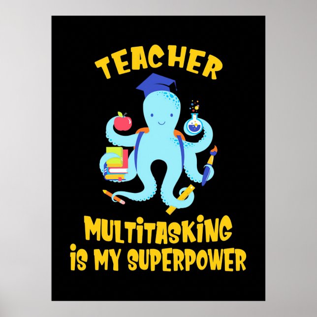 Poster Humor de Multitarefa do Professor (Frente)