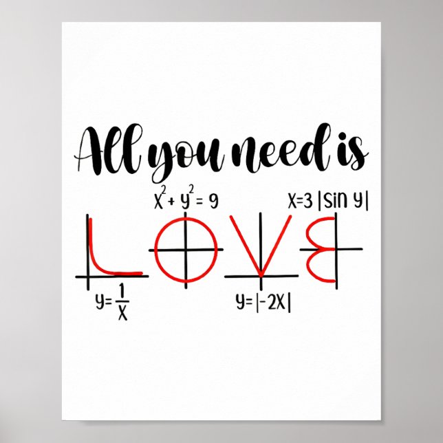 Poster Humor do Dia dos Namorados de Matemática para Prof (Frente)