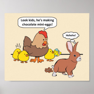 Pôster Humor dos ovos de chocolate do coelhinho da Pásco