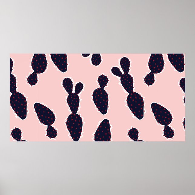 Poster Humor e tom doces, sem costura, de cacto, (Frente)