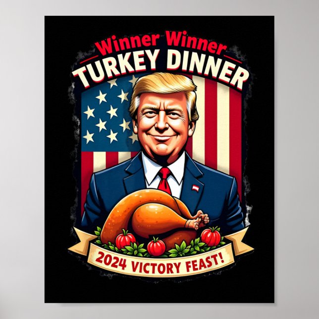 Poster Humor Engraçado Vencedor do Trump Janta Turquia (Frente)