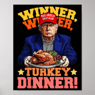 Poster Humor Engraçado Vencedor do Trump Janta Turquia
