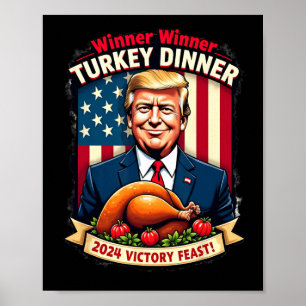 Poster Humor Engraçado Vencedor do Trump Janta Turquia