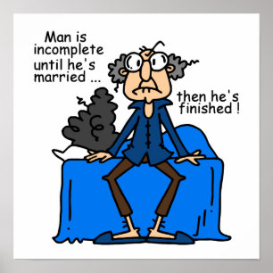 Pôster Humor então terminado incompleto do casamento