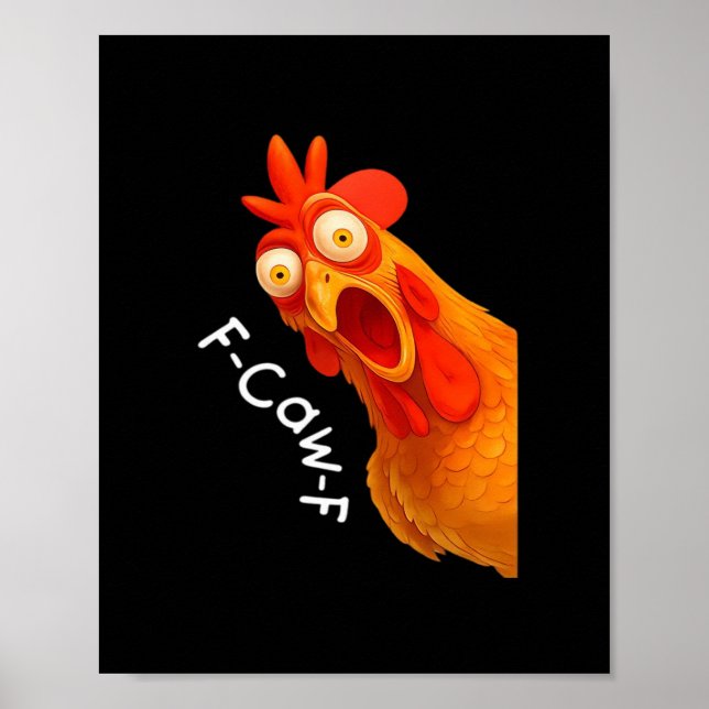 Poster Humor Gótico Corvo F-Caw-F Engraçado (Frente)
