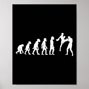 Poster Humor Humano Muay Thai Evolução Kickboxing Mma Box