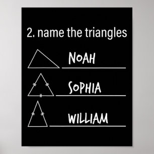 Poster Humor Matemático Nome Engraçado Os Triângulos Noé