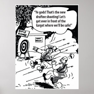 Poster Humor Militar, Lugar Seguro, Vintage Engraçado