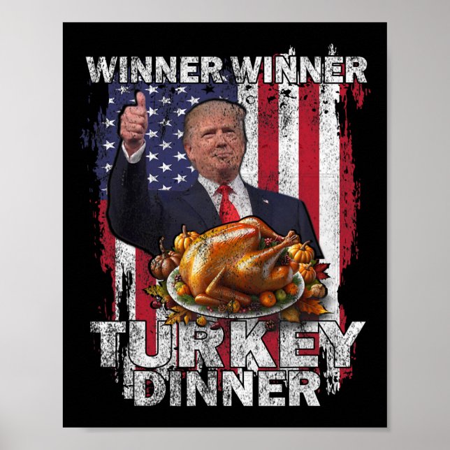 Poster Humor Trump Vencedor vencedor da Turquia Janta (Frente)