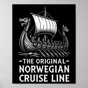 Poster Humor Viking Original da Norwegian Cruise Line Eng