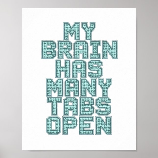 Poster Humorous Anxiety and Overthinking Saying (Frente)