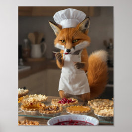 Poster Humorous Holiday Mishap: Flicker's Pie Testing