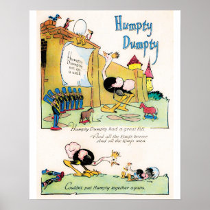 Poster Humpty Dumpty" da rima de berçário de "