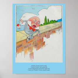 Poster Humpty Dumpty em Wall Madre Goose Nursery Rhyme