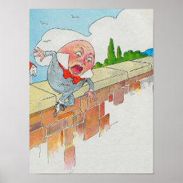 Poster Humpty Dumpty em Wall Madre Goose Nursery Rhyme