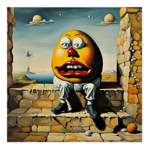Pôster Humpty Dumpty senta-se numa parede