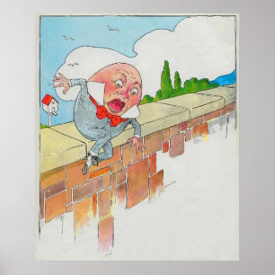 Pôster Humpty Dumpty sentou-se numa parede