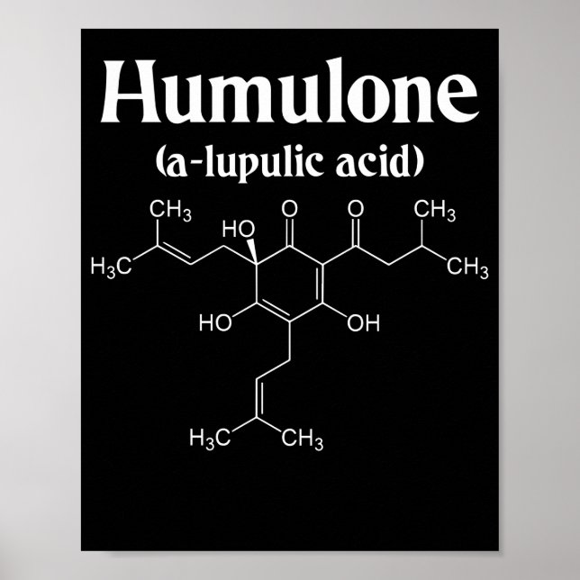Poster Humulone Molecule Geeky Beer Breer Science (Frente)