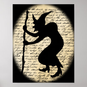 Poster Hunched assustador da bruxa