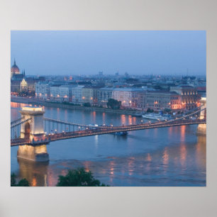 Pôster HUNGRIA, Budapeste: Ponte de Szechenyi (Correntes)