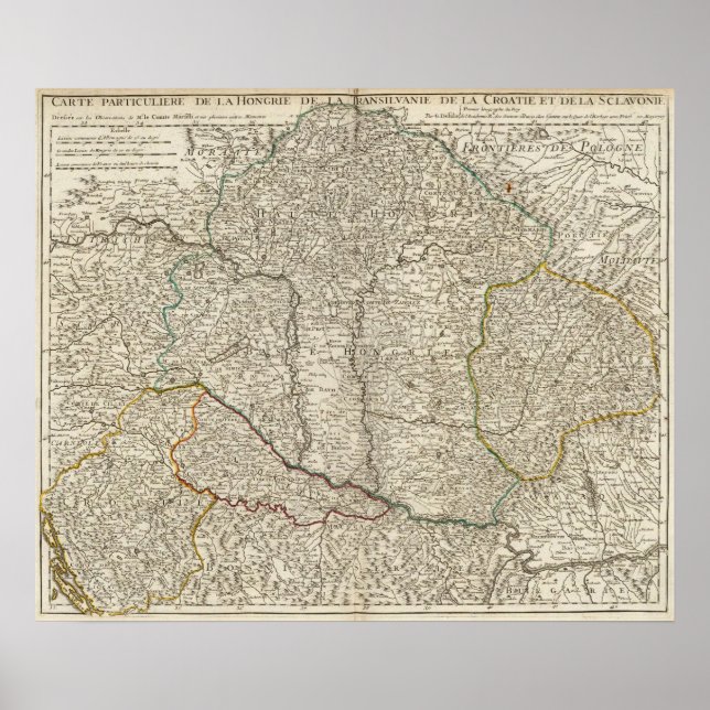 Pôster Hungria, Romênia, Europa (Frente)