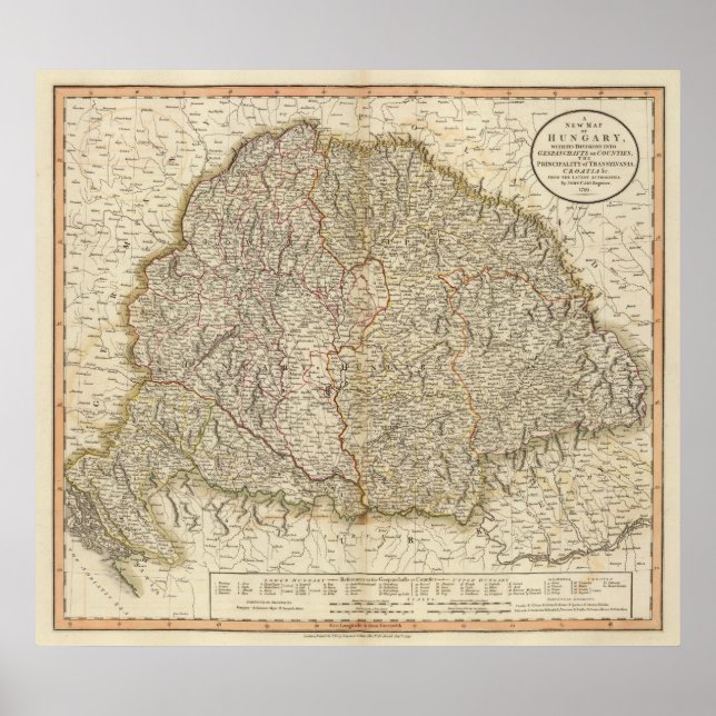 Pôster Hungria, Transilvânia, Croácia (Frente)
