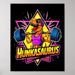 Poster Hunkasaurus Gym Workout T-rex Powerinclusive