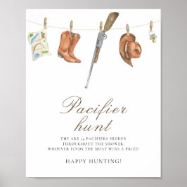 Poster Hunter - pacifier hunt baby shower game