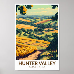 Poster Hunter Valley - Austrália - Ilustração Viagem Art