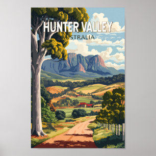 Poster Hunter Valley, Viagem Art Vintage,