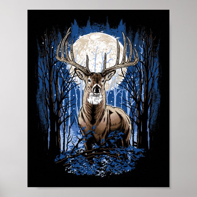 Poster Hunters Deer Hunting Big Whitetail Buck (Frente)