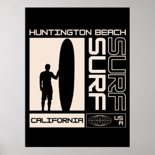 Poster Huntington Beach Califórnia EUA Surfe