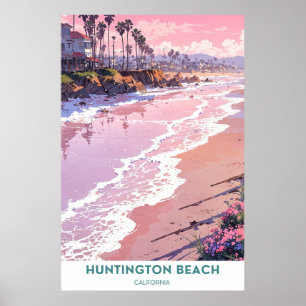 Poster Huntington Beach, Linda Califórnia Beach