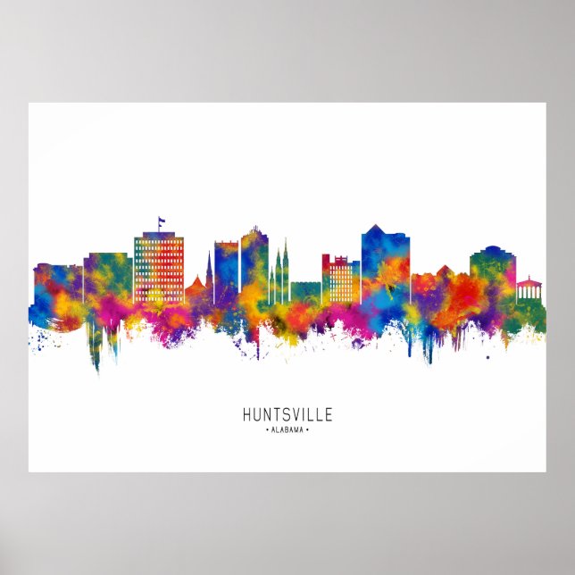 Poster Huntsville Alabama Skyline (Frente)