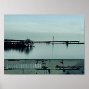 Poster Huron River Blues Fotografia de Willowcatdesigns