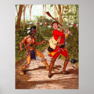 Pôster Huron Warrior, índio nativo americano