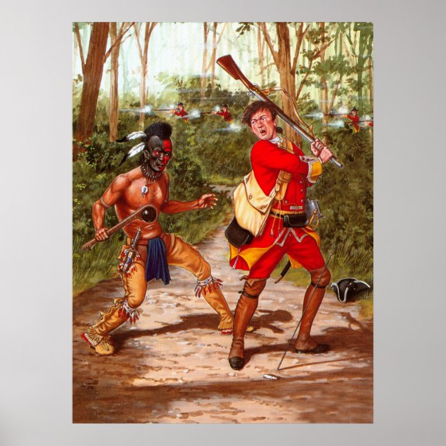 Pôster Huron Warrior, índio nativo americano (Frente)