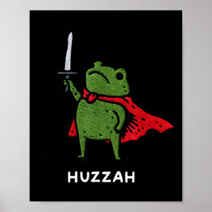 Poster Hurra Cavaleiro Sapo Citação Meme Espada Divertida