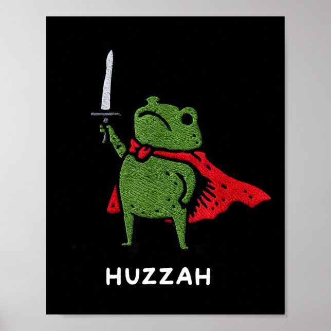 Poster Hurra Cavaleiro Sapo Citação Meme Espada Divertida (Frente)