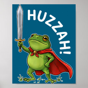 Poster Hurra Cavaleiro Sapo Espada Divertida Meme Sapo Ci