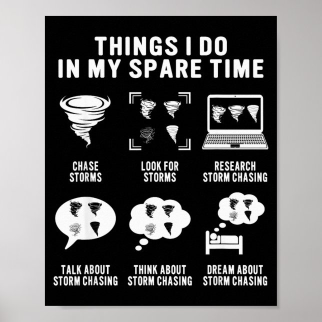 Poster Hurricane Chasing Chaser Tornado Hunter Meteorolog (Frente)