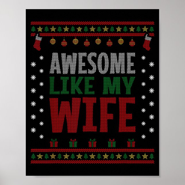 Poster Husband Christmas - Funny Awesome Like My Wife  (Frente)